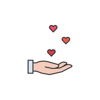 El kalpleri arkadaşlık ana hatları ikonu. Arkadaşlık çizgisi simgesi. İşaretler, semboller ve vektörler beyaz arka planda ağ, logo, mobil uygulama, UI, UX için kullanılabilir