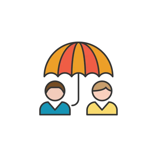 Umbrella Friendship Outline Icon Elements Friendship Line Icon Signs Symbols — Stock Vector