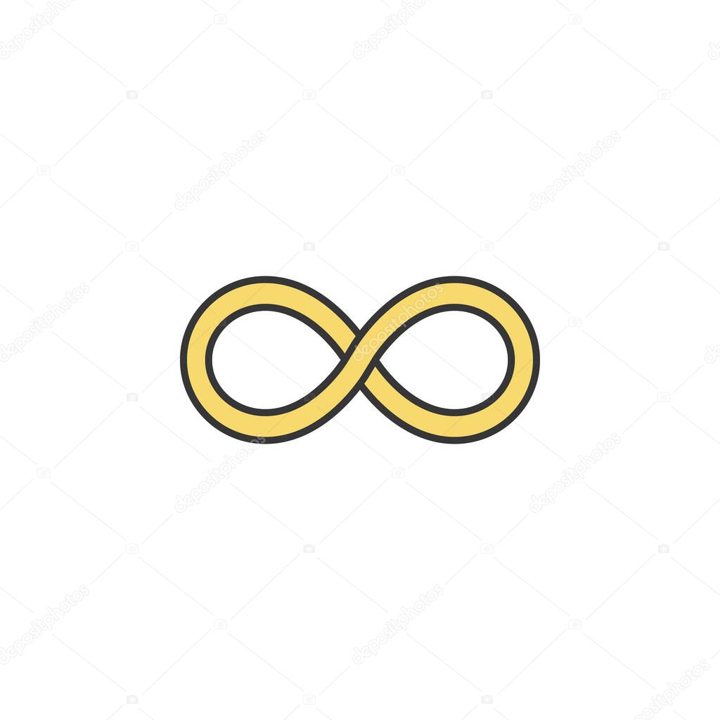 infinity friendship outline icon. Elements of friendship line icon. Signs, symbols and vectors can be used for web, logo, mobile app, UI, UX on white background on white background