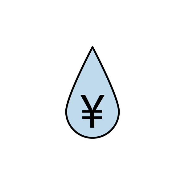 Goutte Huile Icône Yuan Élément Illustration Finance Signes Symboles Icône — Image vectorielle