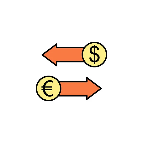 Dólar Euro Flechas Icono Elemento Ilustración Financiera Signos Símbolos Icono — Vector de stock