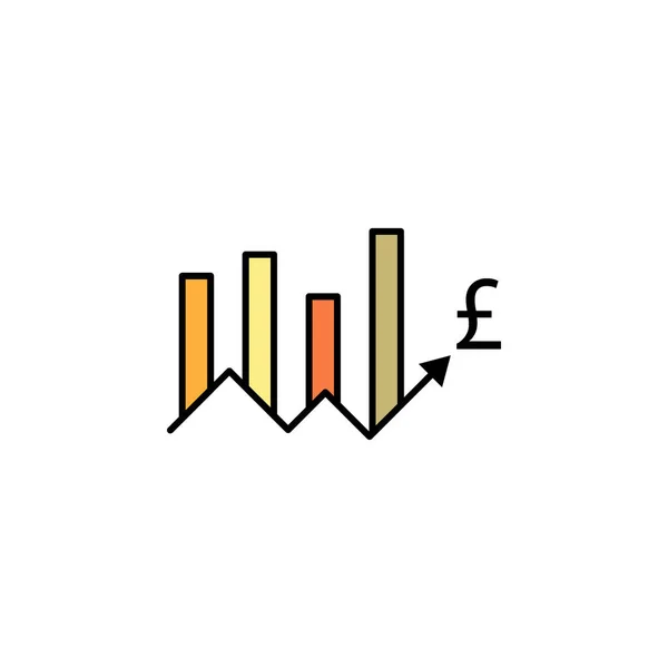 Diagramm Oben Pfeil Pfund Symbol Element Der Finanzillustration Zeichen Und — Stockvektor