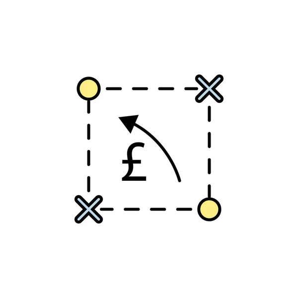 Plan Schema Pfund Pfeil Symbol Element Der Finanzillustration Zeichen Und — Stockvektor