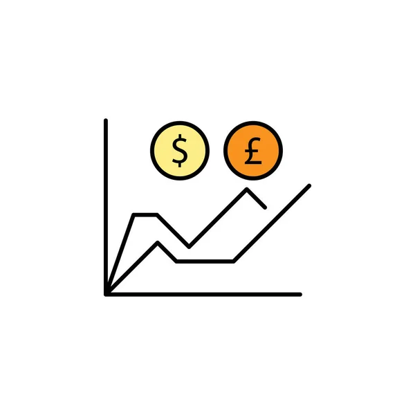 Diagramm Diagramm Dollar Pfund Symbol Element Der Finanzillustration Zeichen Und — Stockvektor