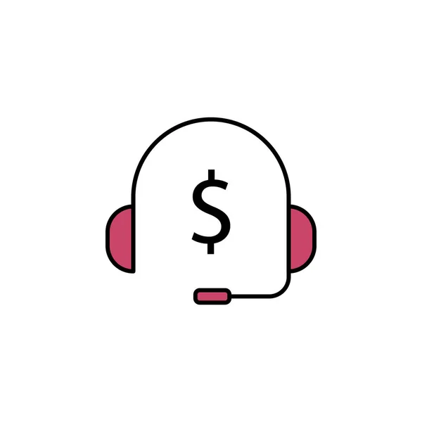 Słuchawki Ikona Dolara Element Ilustracji Finansowej Ikona Znaków Symboli Może — Wektor stockowy