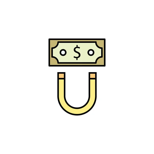Imán Billete Icono Del Dólar Elemento Ilustración Financiera Signos Símbolos — Vector de stock