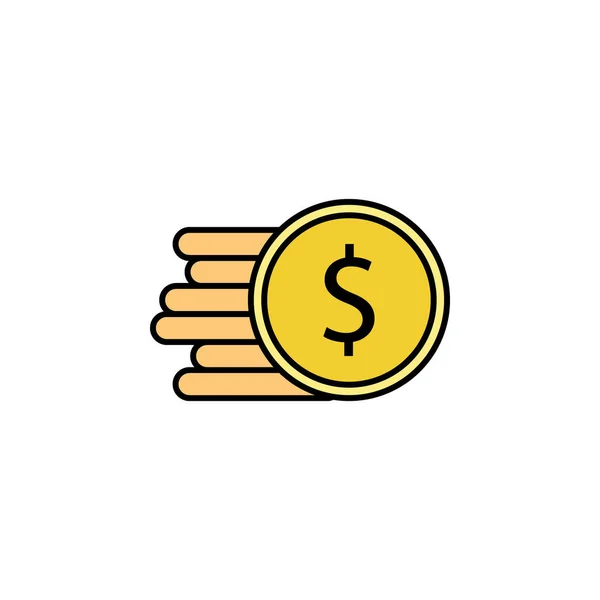 Κέρμα Δολάριο Στοιχείο Της Χρηματοοικονομικής Απεικόνισης Σημάδια Και Σύμβολα Εικονίδιο — Διανυσματικό Αρχείο