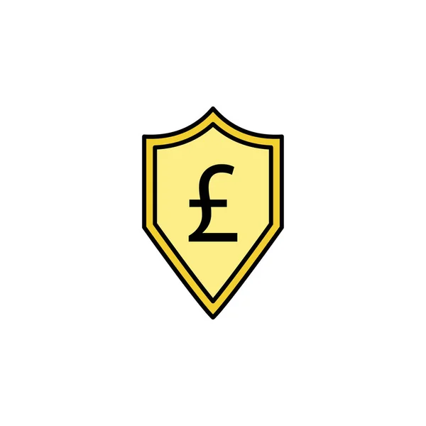 Shield Pound Icon Element Finance Illustration Signs Symbols Icon Can — Stock Vector