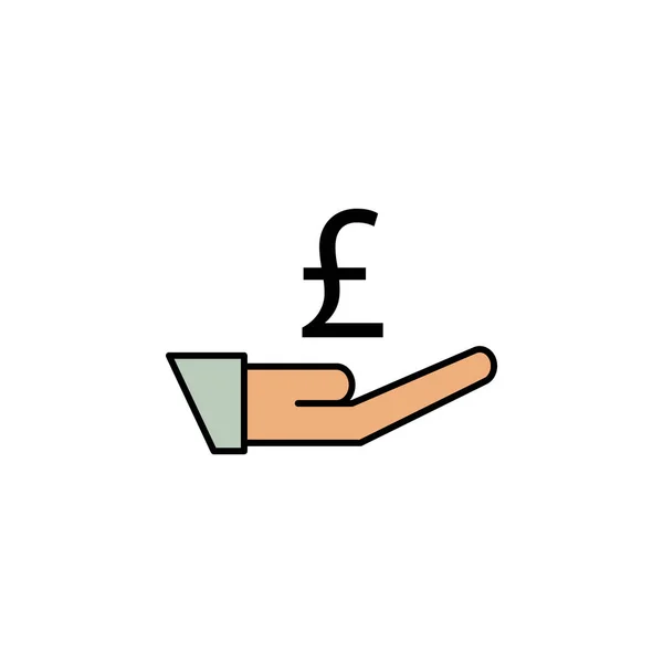 Hand Pfund Symbol Element Der Finanzillustration Zeichen Und Symbole Können — Stockvektor