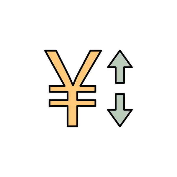 Yuan Pil Upp Ner Ikonen Element Finans Illustration Tecken Och — Stock vektor