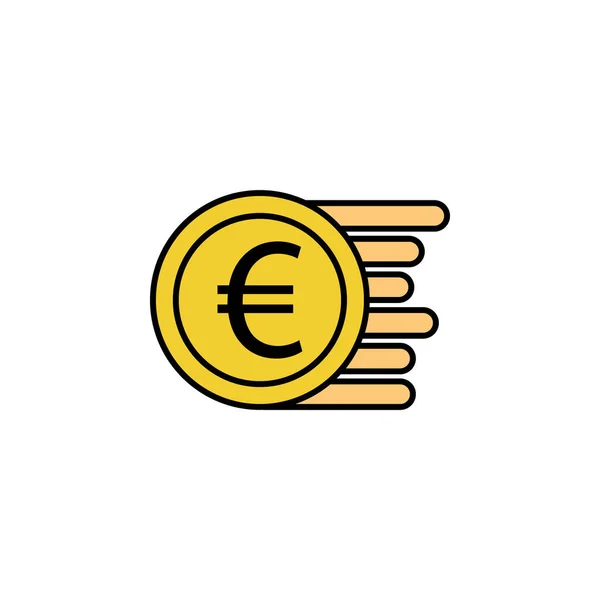 Монета Икона Евро Элемент Финансовой Иллюстрации Знаки Символы Иконка Использована — стоковый вектор