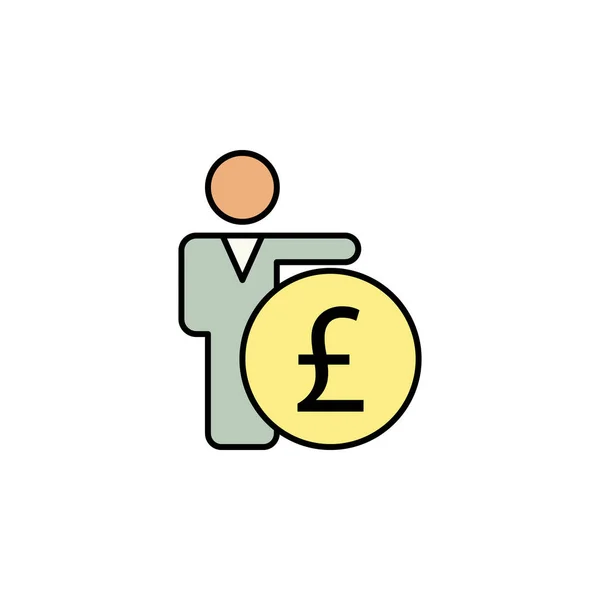 Arbeiter Mensch Pfund Symbol Element Der Finanzillustration Zeichen Und Symbole — Stockvektor