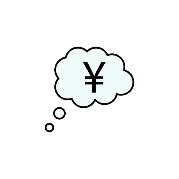 Bulle Icône Yuan Élément Illustration Finance Signes Symboles Icône Peut — Image vectorielle