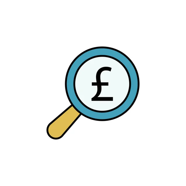 Suche Lupe Pfund Symbol Element Der Finanzillustration Zeichen Und Symbole — Stockvektor