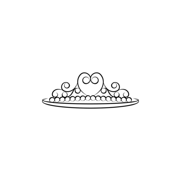 Диадем Икона Женской Линии Знаки Символы Могут Использованы Веб Логотип — стоковый вектор