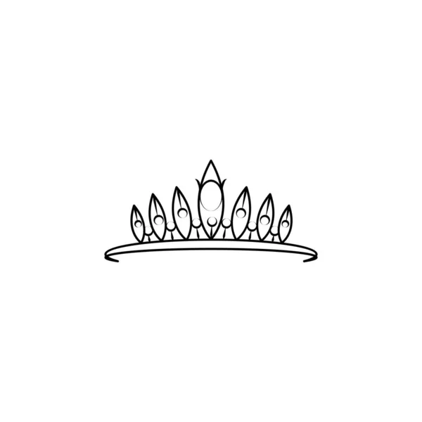 Crown Diadem Line Icon Signs Symbols Can Used Web Logo — Stock Vector