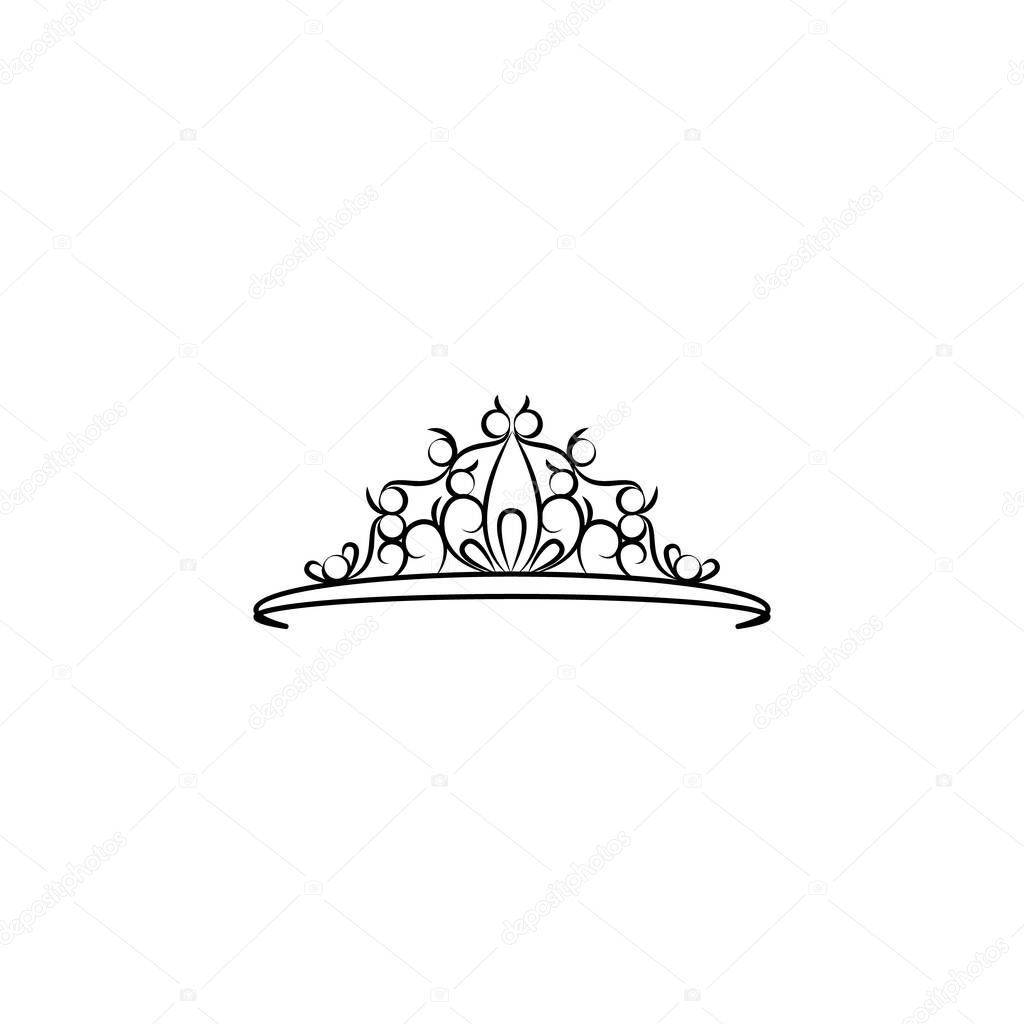 diadem, crown line icon. Signs and symbols can be used for web, logo, mobile app, UI, UX on white background