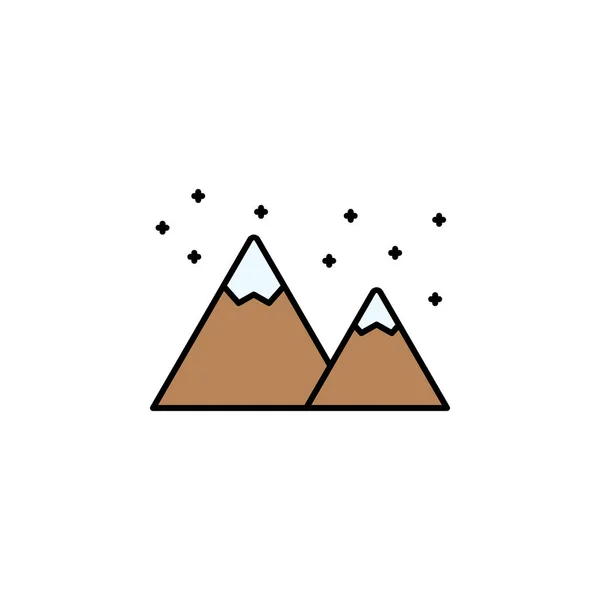 Montaña Icono Línea Nieve Elementos Año Nuevo Ilustración Navidad Icono — Vector de stock