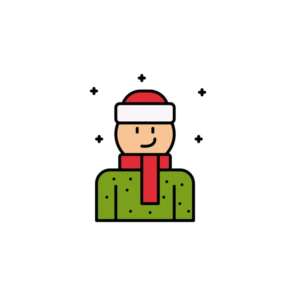 Roupas Inverno Ícone Linha Natal Elementos Ano Novo Ilustração Natal —  Vetores de Stock