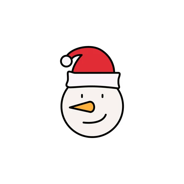 Noel Kardan Adam Çizgisi Ikonu Yeni Yıl Unsurları Noel Illüstrasyonu — Stok Vektör