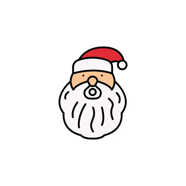 Ikona Świętego Mikołaja Elementy Nowego Roku Ilustracja Bożego Narodzenia Wysokiej — Wektor stockowy