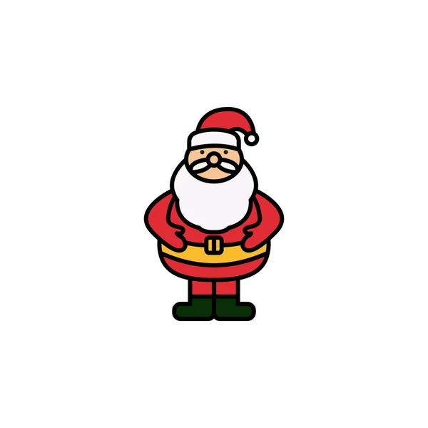 Santa Claus Line Icon Elements New Year Christmas Illustration Premium — Stock Vector