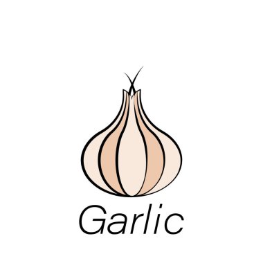 Sarımsaklı el çizimi ikonu. Çiftçilik ikonları elementi. İşaretler ve semboller beyaz arkaplanda ağ, logo, mobil uygulama, UI, UX için kullanılabilir