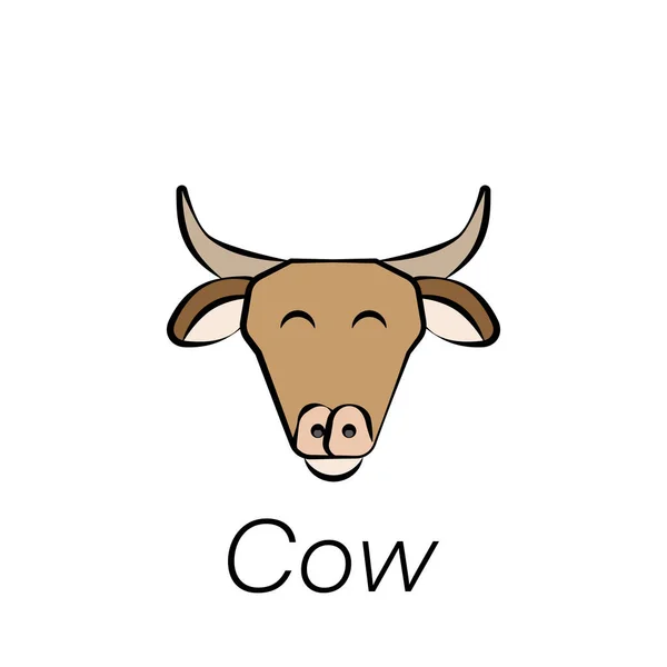 Main Vache Dessiner Icône Élément Des Icônes Illustration Agricole Signes — Image vectorielle