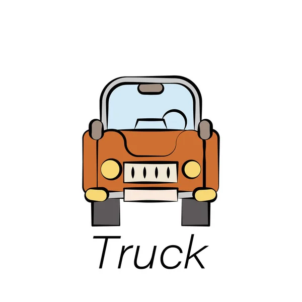 Camion Main Dessiner Icône Élément Des Icônes Illustration Agricole Signes — Image vectorielle