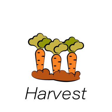 hasat el çizimi simgesi. Çiftçilik ikonları elementi. İşaretler ve semboller beyaz arkaplanda ağ, logo, mobil uygulama, UI, UX için kullanılabilir