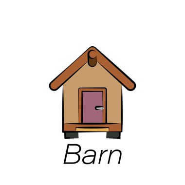 Ahır el çizimi ikonu. Çiftçilik ikonları elementi. İşaretler ve semboller beyaz arkaplanda ağ, logo, mobil uygulama, UI, UX için kullanılabilir