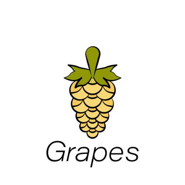 Üzümlü el çizimi ikonu. Çiftçilik ikonları elementi. İşaretler ve semboller beyaz arkaplanda ağ, logo, mobil uygulama, UI, UX için kullanılabilir