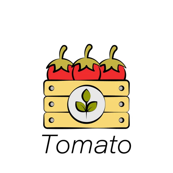 Tomate Hand Draw Symbol Element Der Landwirtschaftlichen Illustrationssymbole Zeichen Und — Stockvektor