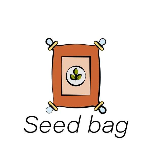 Seed Bag Hand Draw Symbol Element Der Landwirtschaftlichen Illustrationssymbole Zeichen — Stockvektor