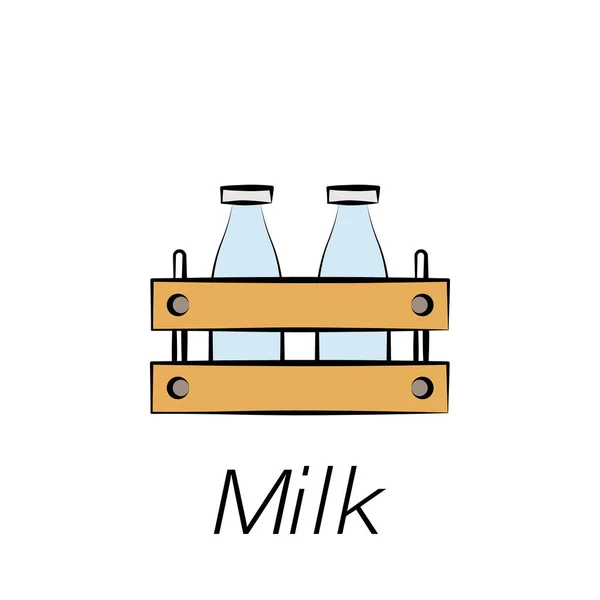 牛奶手绘图标 农耕图例图标的元素 符号和符号可用于白色背景的Web Logo Mobile App — 图库矢量图片