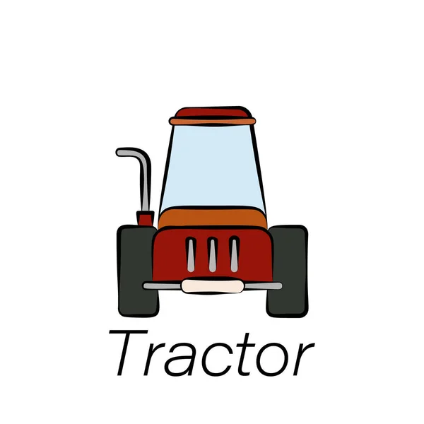 Traktor Hand Rita Ikon Element Jordbruk Illustration Ikoner Tecken Och — Stock vektor