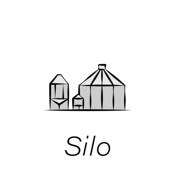 silo elle çizim simgesi. Çiftçilik ikonları elementi. İşaretler ve semboller beyaz arkaplanda ağ, logo, mobil uygulama, UI, UX için kullanılabilir