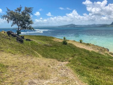 Görünüm mavi lagün mauritius, bay