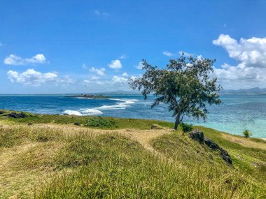 Görünüm mavi lagün mauritius, bay
