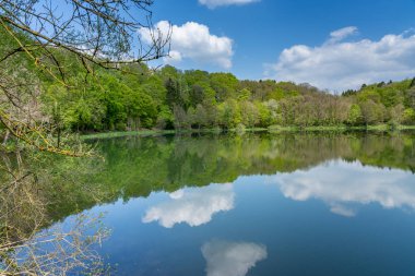 holzmaar, eifel, almanya üzerinde panoramik görünümü