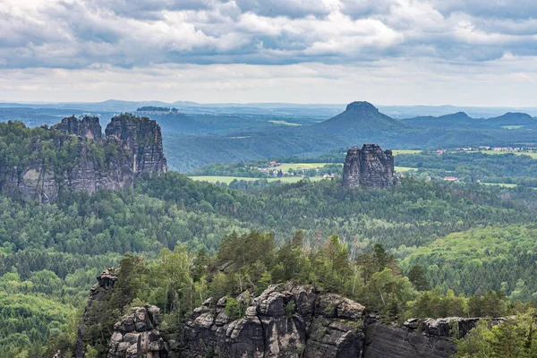 萨克森瑞士的全景，德国 — 图库照片