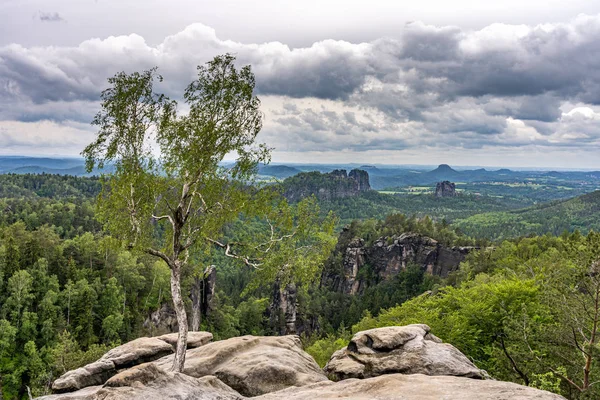 Vista panorámica de Saxon Suiza, Alemania — Foto de Stock