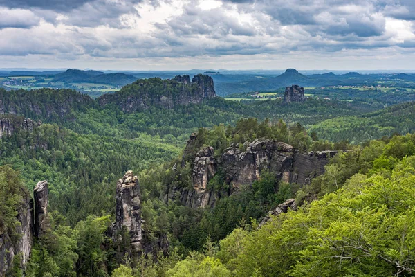 Blick auf die Sächsische Schweiz, Deutschland — Stockfoto