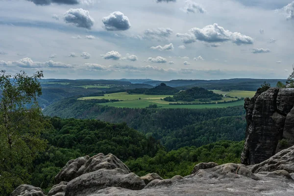 Panoramic view on kaiserkrone in saxon switzerland, germany — Stock Photo, Image