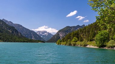 avusturya alplerinde göl plansee, tirol, avusturya