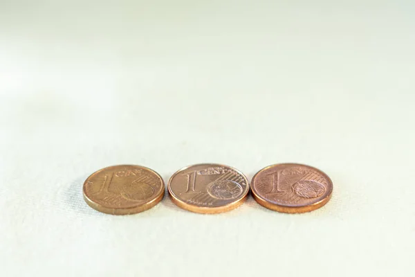 Skumulowane monety euro-cent, pieniądze — Zdjęcie stockowe