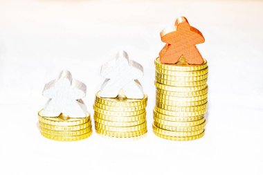 on sent sikke yığınları ile ekonomi illüstrasyon kazanan ve 