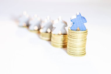 on sent sikke ve ahşap m yığınları ile büyüme illüstrasyon