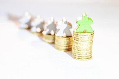 on sent sikke ve ahşap m yığınları ile büyüme illüstrasyon