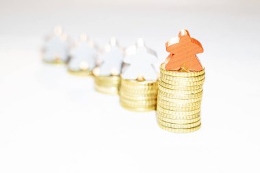 on sent sikke ve ahşap m yığınları ile büyüme illüstrasyon